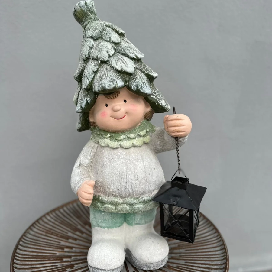 Figurina-Baietel-cu-lampa-1 Figurine din Ceramica Baietel - Dimensiune 30 - 35 cm 1