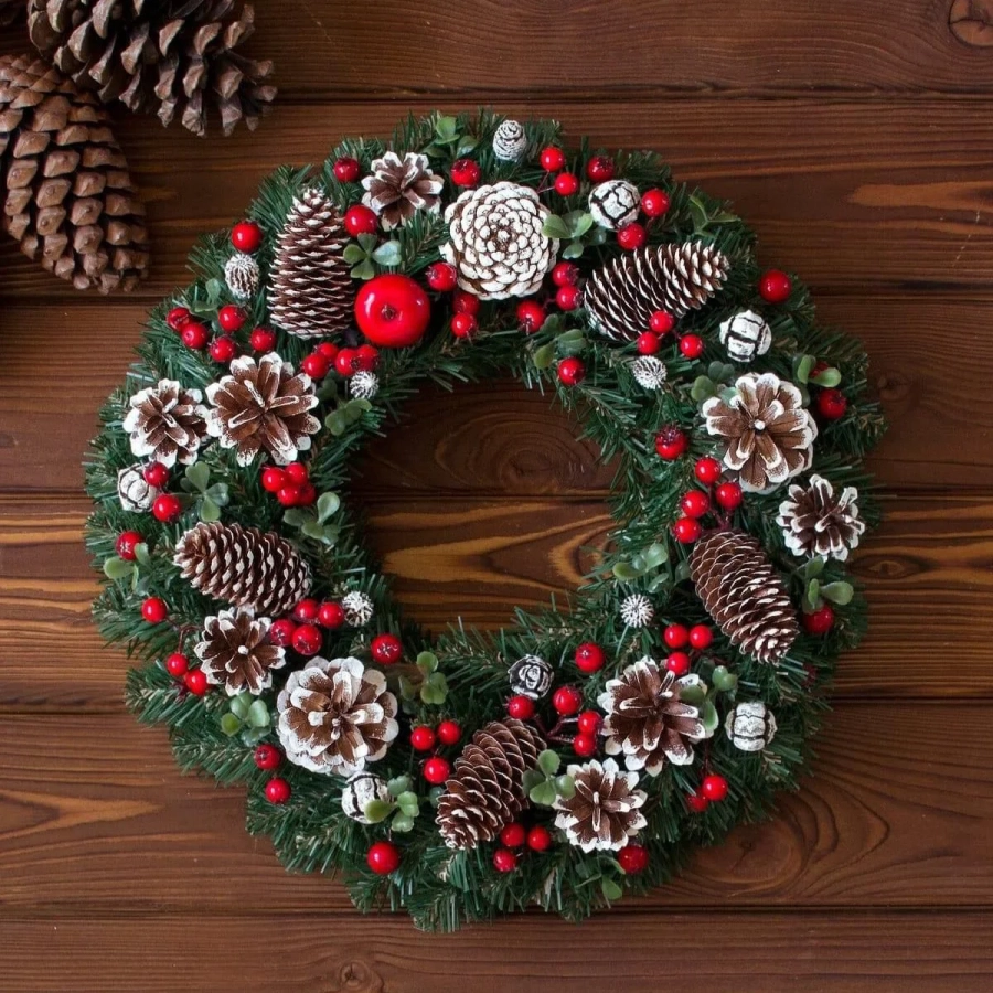 coronite9 Coronite de Craciun din Brad natural - Imbratisarea Iernii - Dimensiune 30 - 40 cm 1