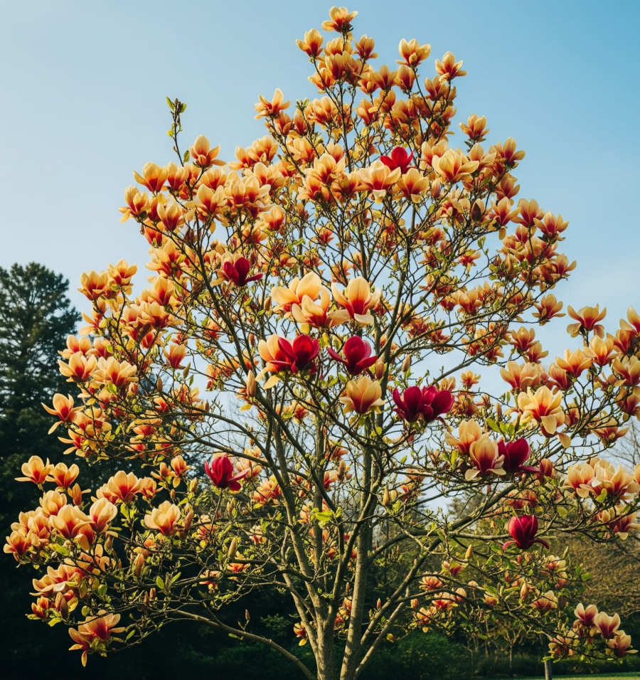 magnolia-galben-rosu